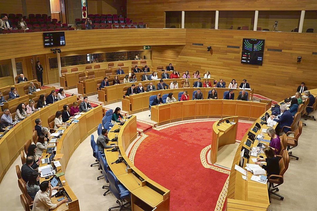 Jornada de debate en el pleno del Parlamento de Galicia.
