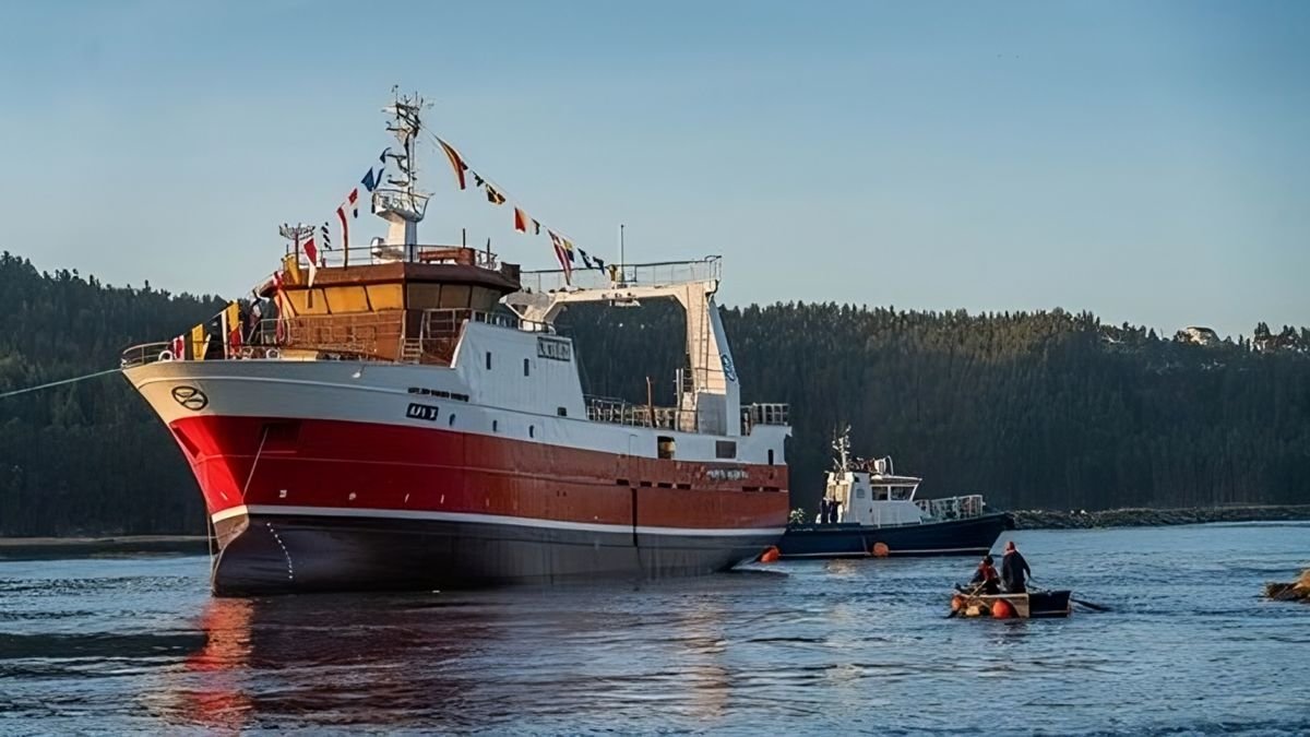 El barco congelador “Api X” del grupo vigués Iberconsa, que faena en aguas argentinas.