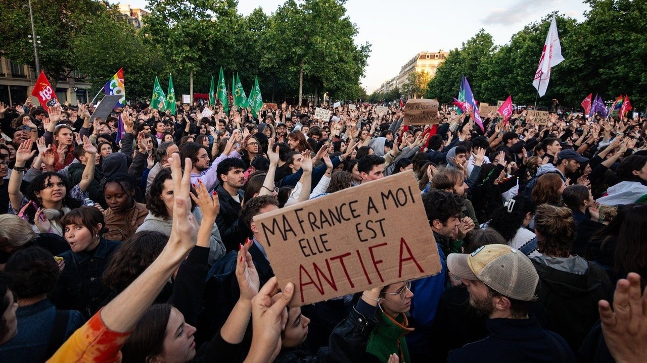 Manifestación contra la ultraderecha el sábado en París.