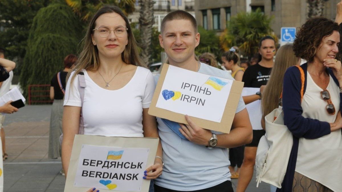 Ucranianos en Vigo llegados en 2022 tras comenzar el conflicto bélico en su país.