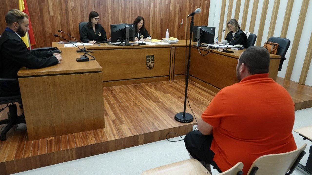 El detenido sentado en el banquillo este jueves en el juicio por maltrato animal. // Vicente Alonso