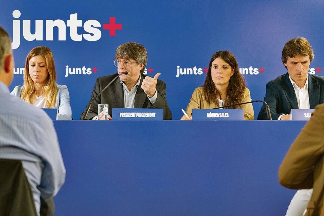 Carles Puigdemont, durante un acto de la reciente campaña catalana.