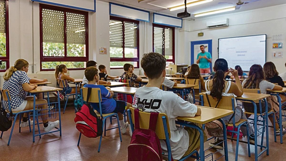 Alumnos en un aula de ESO de un colegio de Madrid.